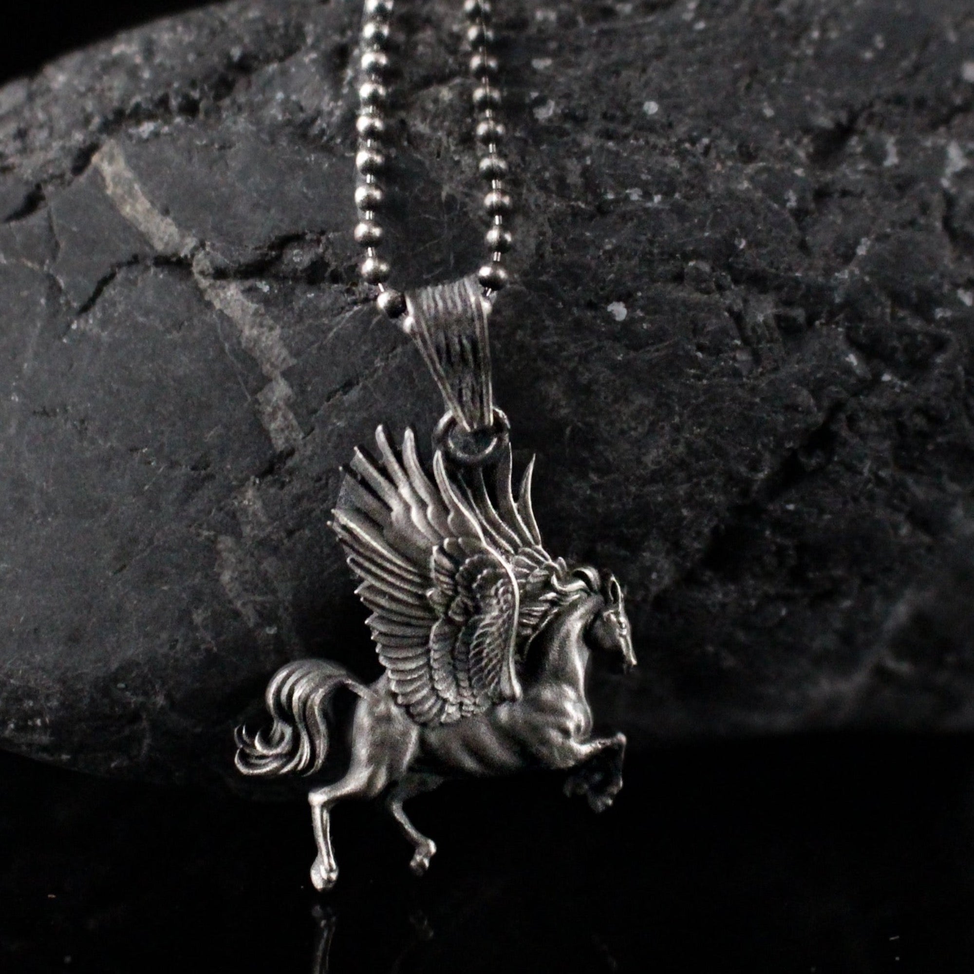 925K Silver Pegasus Necklace, Handmade Pegasus Pendant