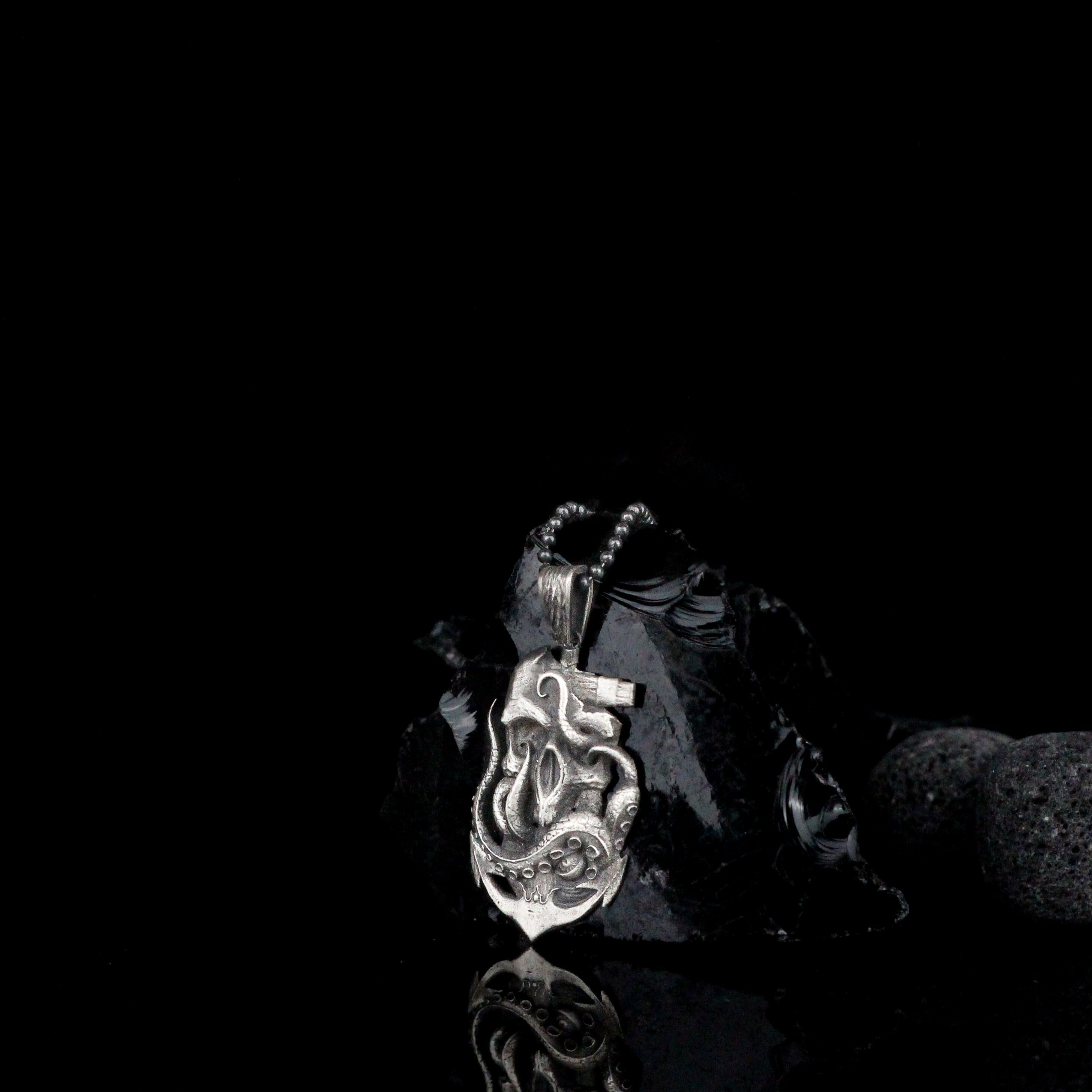 Sterling Silver Skull & Anchor Necklace