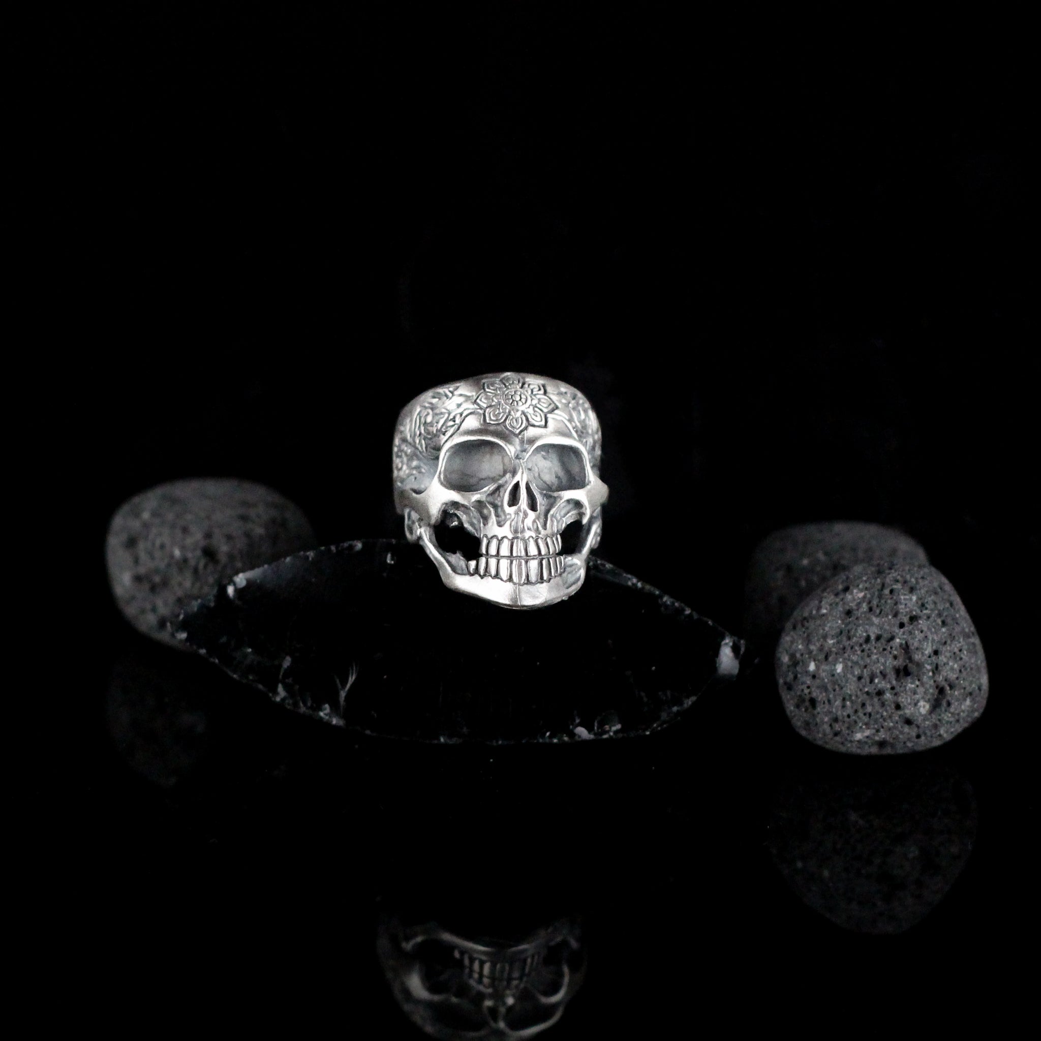 Skull Biker Ring, 925 Sterling Silver Gothic Jewelry, Unique Skull Head Men Ring