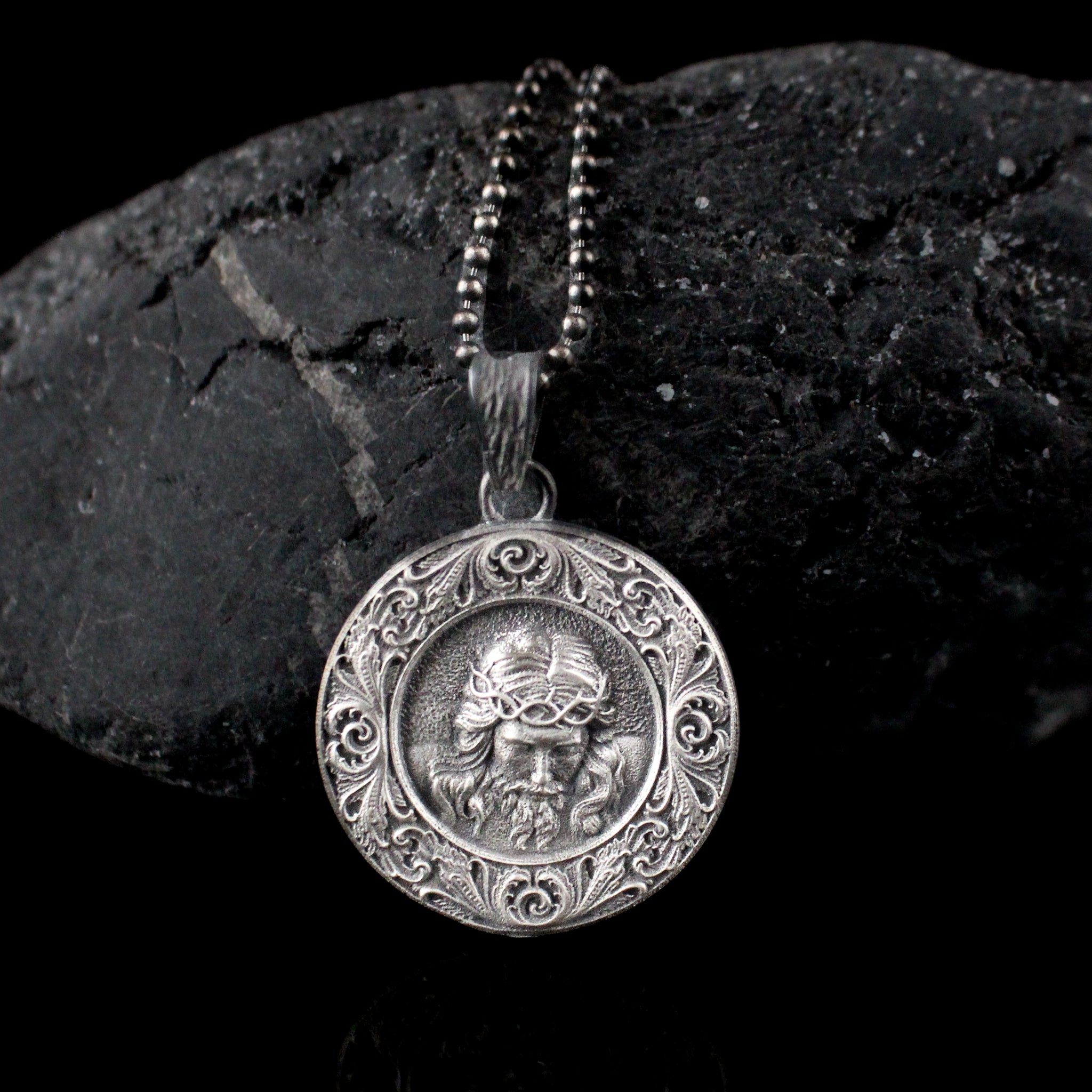 Sterling Jesus Necklace