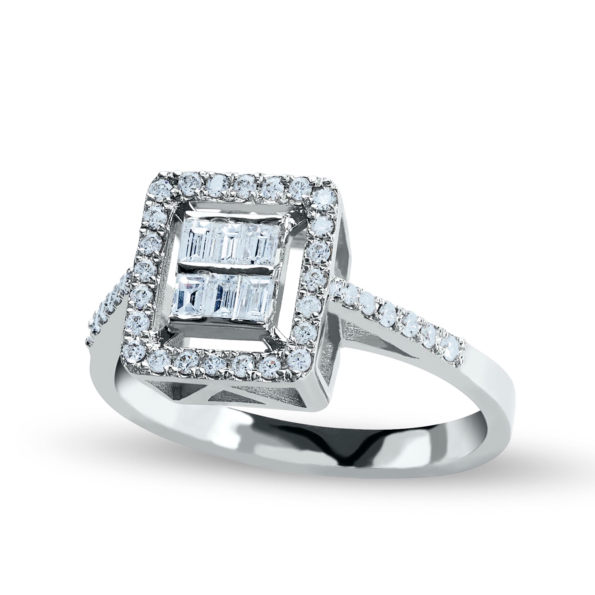 LAYLA Timeless Square Diamond Ring in 8K or 14K Solid Gold | Classic Elegance Redefined