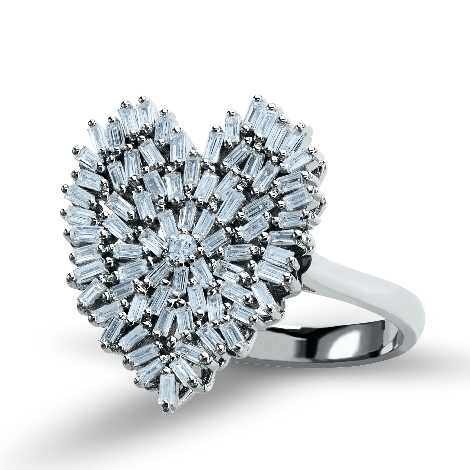 JENNY Heart-Shaped Diamond Cluster Ring in 8K or 14K Solid Gold | Romantic Luxury Ring for Her